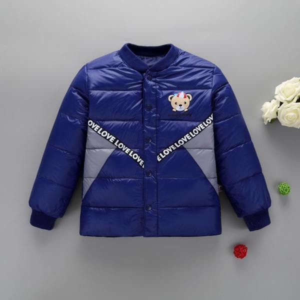 Χειμερινό παιδικό μπουφάν για κορίτσια και αγόρια με επιγραφές και εφαρμογές