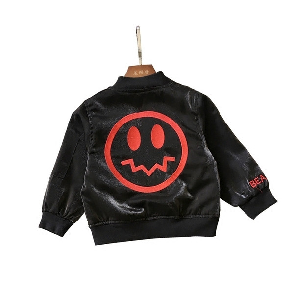 Спортно-елегантно детско бейзболно яке за момичета с апликация на гърба