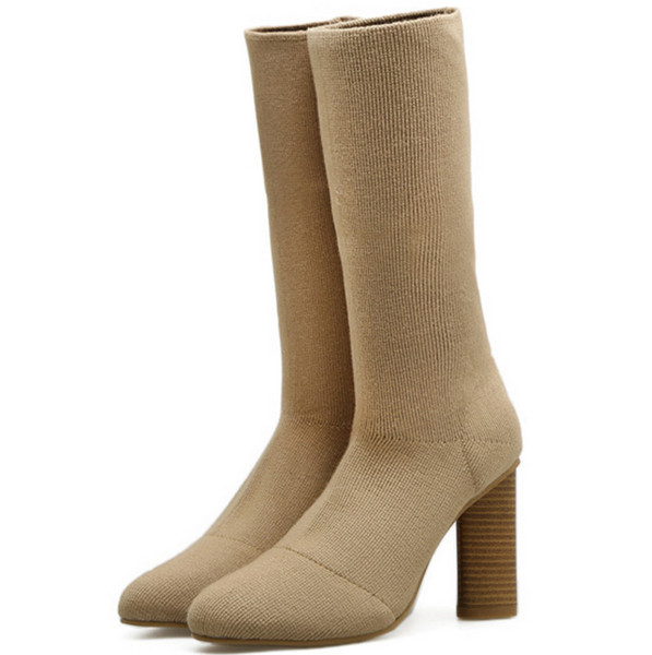 Γυναικείες μπότες με χοντρό τακούνι, 3 σχέδια