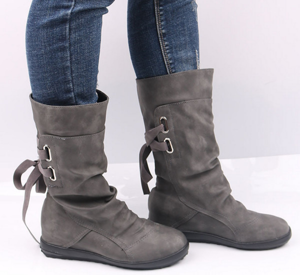 Άνετες casual γυναικείες μπότες με κορδόνια, 3 χρώματα