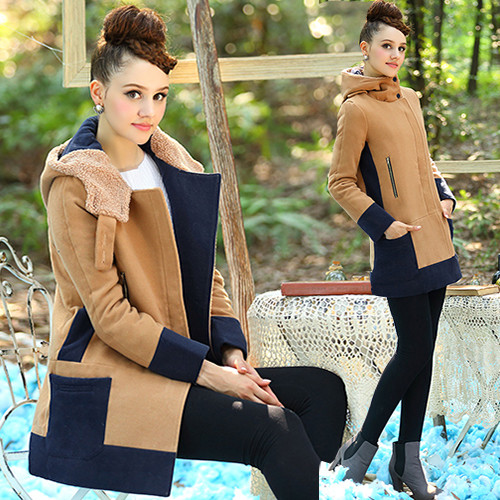 Ежедневено топло дамско яке с вълнена подплата и качулка