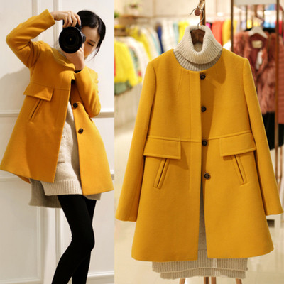Ежедневно палто с полувисока яка - 2 цвята