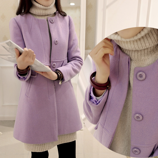 Ежедневно палто с полувисока яка - 2 цвята