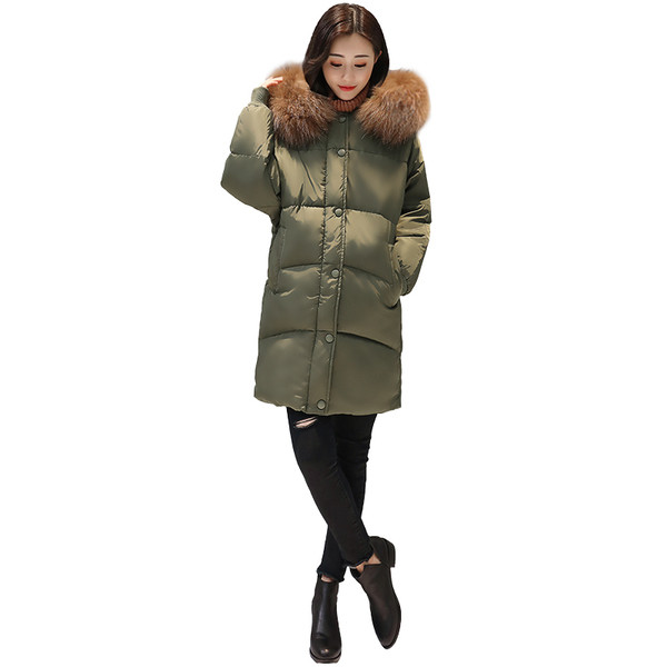 Дълго дамско яке тип грейка с много красив пух по яката , 3 цвята