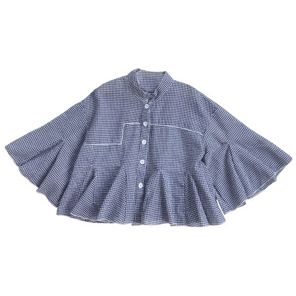 Κομψό παιδικό πουκάμισο για κορίτσια σε ευρύ μοτίβο