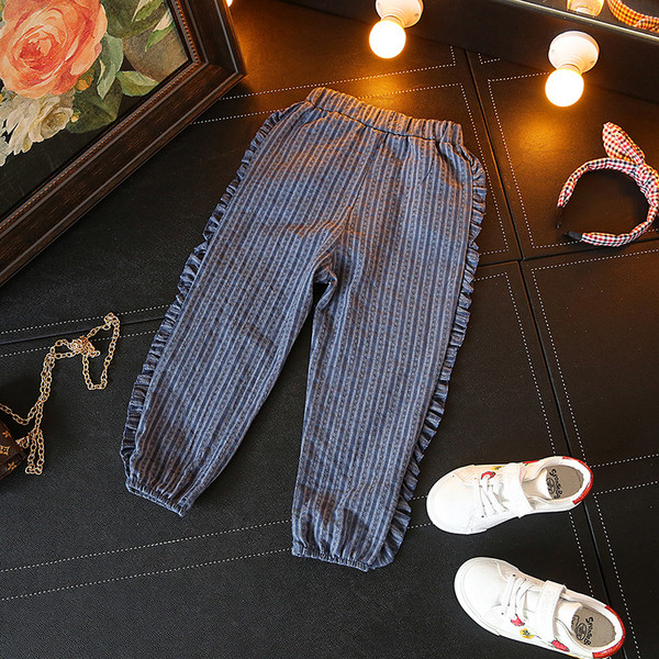 Casual παντελόνια για κορίτσια με ελαστική μέση και δύο χρώματα