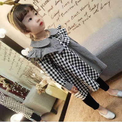 Κομψό μακρύ παιδικό πουκάμισο με πέπλο