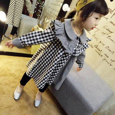 Κομψό μακρύ παιδικό πουκάμισο με πέπλο