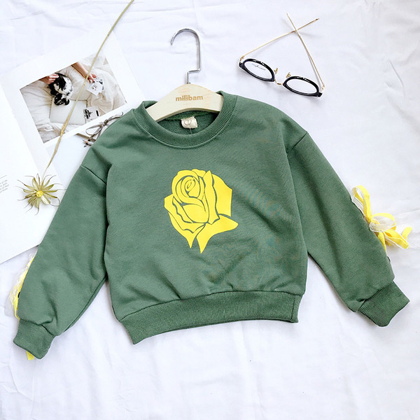 Κομψή παιδική μπλούζα για κορίτσια δύο χρώματα με εφαρμογές και κορδόνια