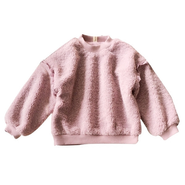 Κομψό βελούδινο παιδικό πουλόβερ για τα κορίτσια σε τρία χρώματα