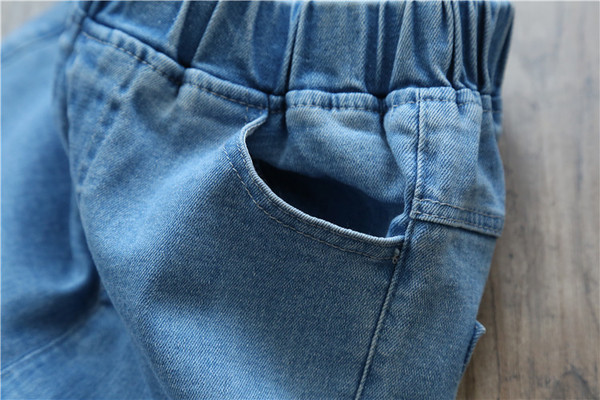 Μοντέρνα τζιν για κορίτσια με λεπτή ζώνη ελαστική μέσης με εφαρμογή