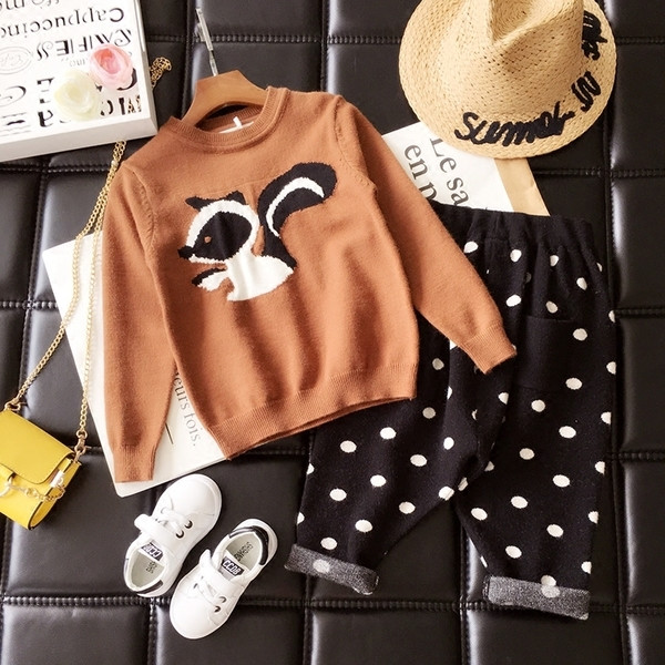 Πλεκτό παιδικό πουλόβερ για κορίτσια και αγόρια σε δύο χρώματα με εικόνα