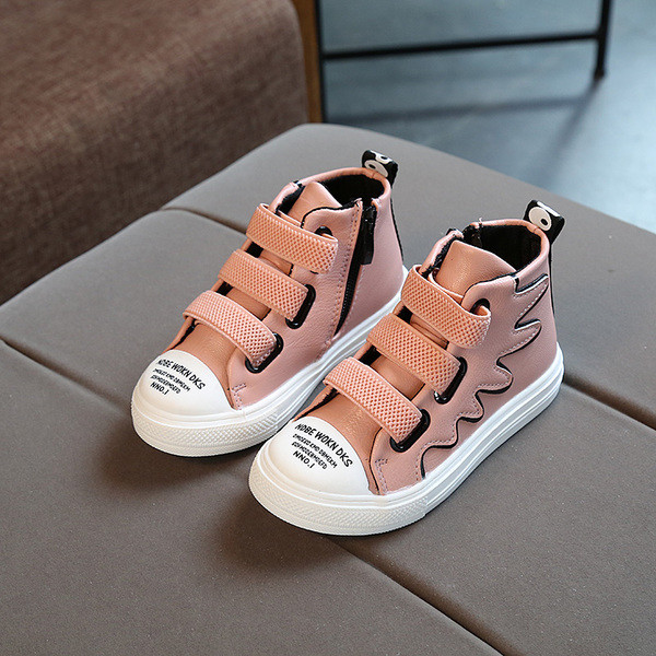 Κομψά πάνινα παιδικά παπούτσια με ελαστικές λουράκια και φερμουάρ για αγόρια και κορίτσια σε διάφορα χρώματα