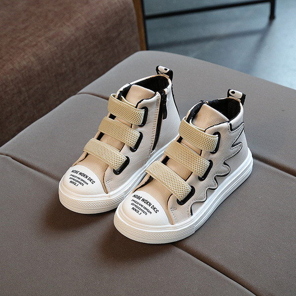 Κομψά πάνινα παιδικά παπούτσια με ελαστικές λουράκια και φερμουάρ για αγόρια και κορίτσια σε διάφορα χρώματα