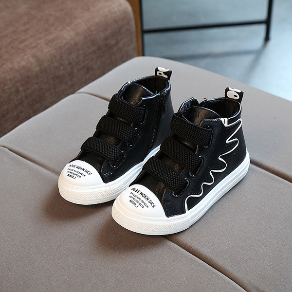 Κομψά πάνινα παιδικά παπούτσια με ελαστικές λουράκια και φερμουάρ για αγόρια και κορίτσια σε διάφορα χρώματα