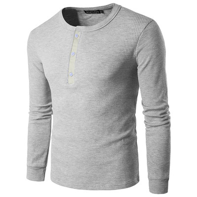 Ανδρική φθινοπωρινή μπολυζα με  μακρύ μανίκι πουκάμισο με κολάρο σε σχήμα O