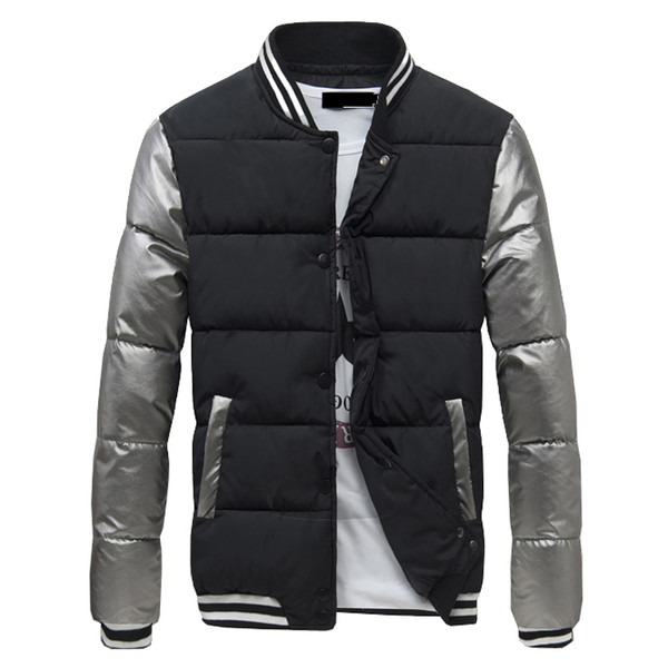 Σπορ-κομψό ανδρικό μπουφάν με γυαλιστερά μανίκια σε δύο χρώματα