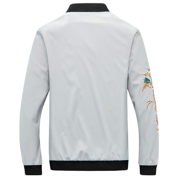 Κομψό ανδρικό φθινοπωρινό μπουφάν με floral διακόσμηση σε τέσσερα χρώματα