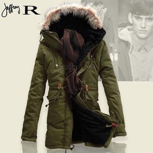 Стилно дебело яке за мъжете с качулка в четири цвята