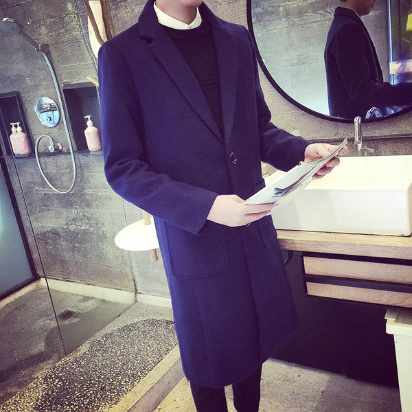 Елегантно дълго мъжко палто в четири цвята 