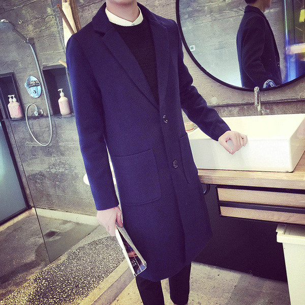 Елегантно дълго мъжко палто в четири цвята 