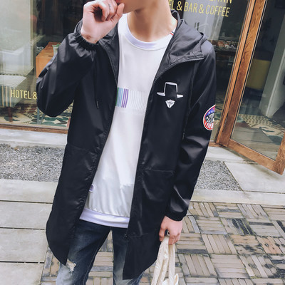 Σπορ-κομψό μακρύ ανδρικό παλτό με κουκούλα  κατάλληλο για φθινόπωρο