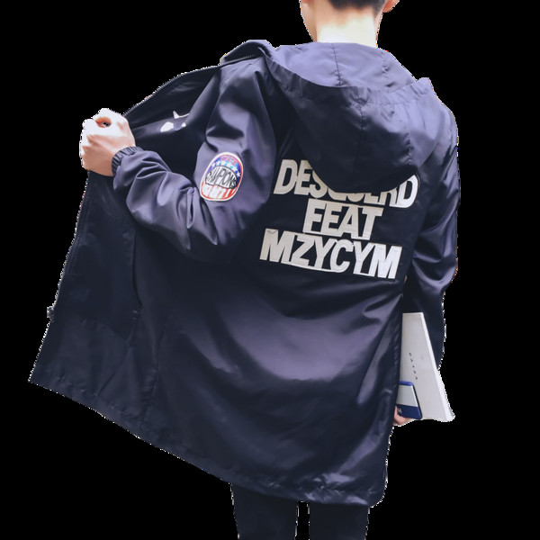 Σπορ-κομψό μακρύ ανδρικό παλτό με κουκούλα  κατάλληλο για φθινόπωρο