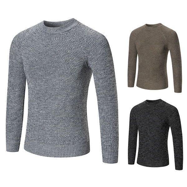 Άνετο πλεκτό ανδρικό πουλόβερ σε τρία  χρώματα