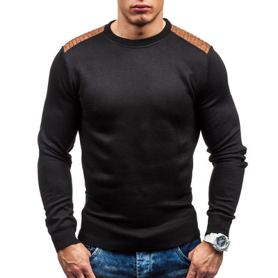 Стилен семпъл мъжки пуловер в три цвята с фина плетка
