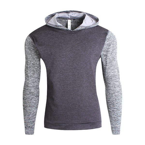 Αθλητική ανδρική μπλούζα με χρωματιστά μανίκια και κουκούλα, κατάλληλη για την καθημερινή ζωή