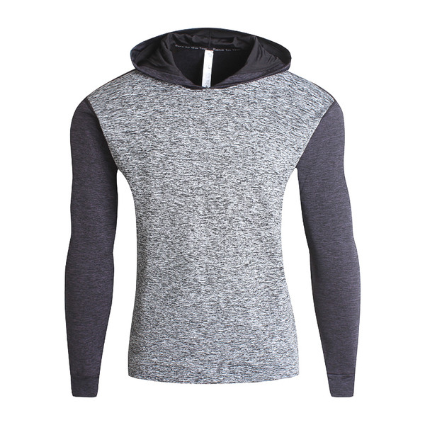 Αθλητική ανδρική μπλούζα με χρωματιστά μανίκια και κουκούλα, κατάλληλη για την καθημερινή ζωή