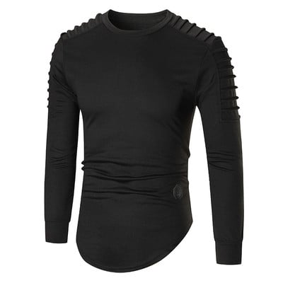 Κομψή ανδρική μπλούζα σε τέσσερα  χρώματα με ασύμμετρο μήκος