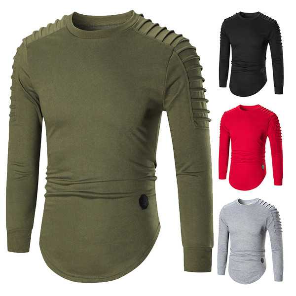 Κομψή ανδρική μπλούζα σε τέσσερα  χρώματα με ασύμμετρο μήκος