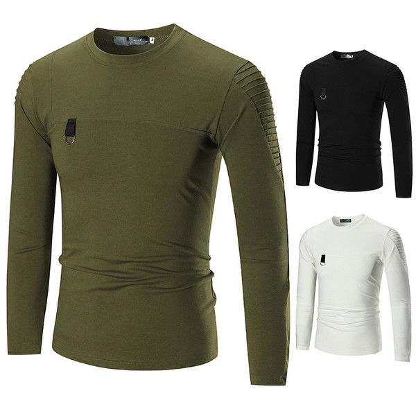 Casual ανδρική μπλούζα σε μαύρο, λευκό και σκούρο πράσινο χρώμα και  λεπτό στιλ