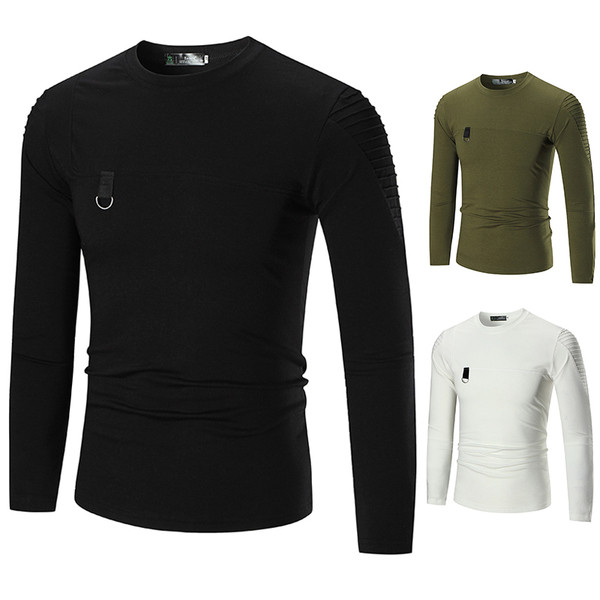 Casual ανδρική μπλούζα σε μαύρο, λευκό και σκούρο πράσινο χρώμα και  λεπτό στιλ