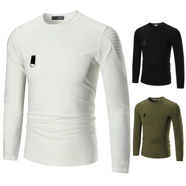 Casual ανδρική μπλούζα σε μαύρο, λευκό και σκούρο πράσινο χρώμα και  λεπτό στιλ