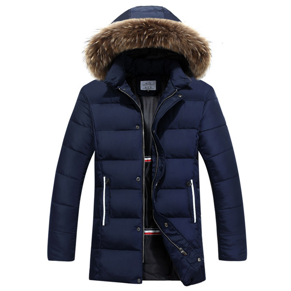 Стилно мъжко зимно яке с качулка с пух