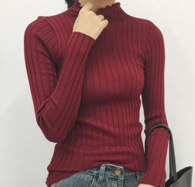 Γυναικεία σπορ-κομψή μπλούζα με μακριά μανίκια και ημήψηλο γιακά