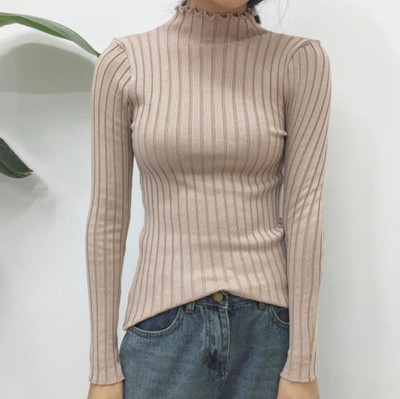 Γυναικεία σπορ-κομψή μπλούζα με μακριά μανίκια και ημήψηλο γιακά