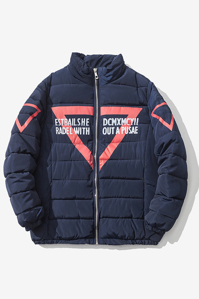 Χειμερινό αθλητικό ανδρικό μπουφάν με επιγραφές σε τρία χρώματα
