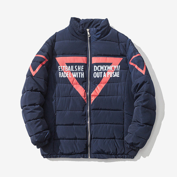 Χειμερινό αθλητικό ανδρικό μπουφάν με επιγραφές σε τρία χρώματα