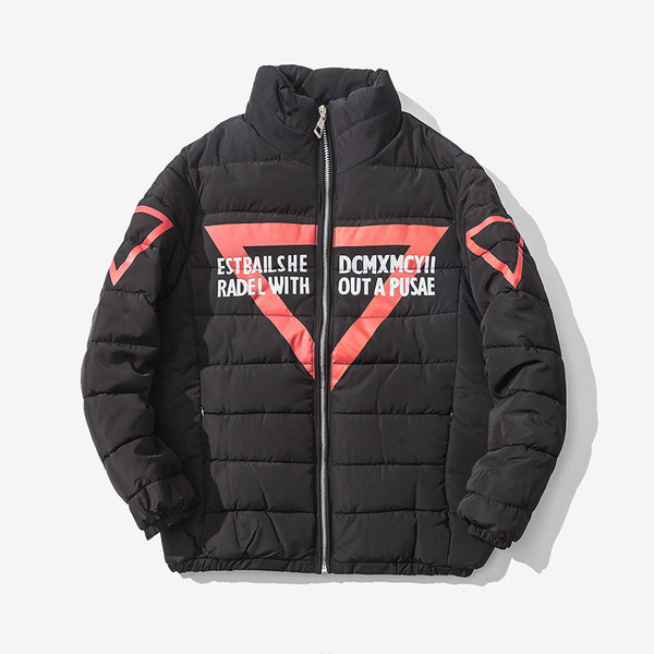 Χειμερινό αθλητικό ανδρικό μπουφάν με επιγραφές σε τρία χρώματα