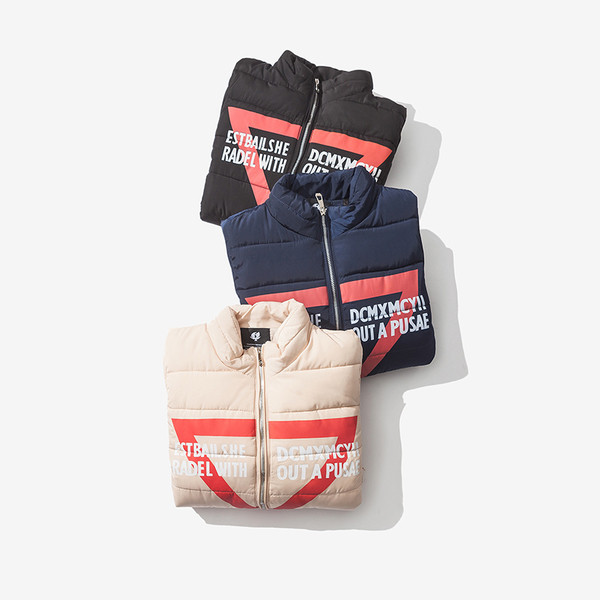 Χειμερινό αθλητικό ανδρικό μπουφάν με επιγραφές σε τρία χρώματα