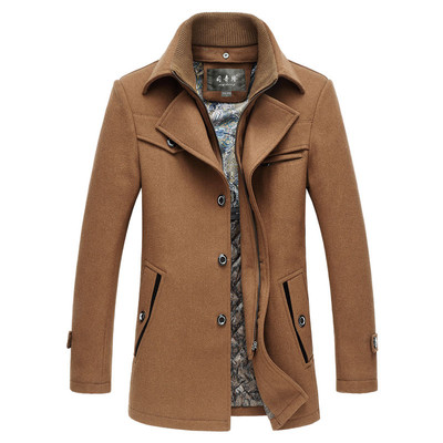 Άνετο ανδρικό παλτό με κουμπιά, φερμουάρ και άνετες τσέπες