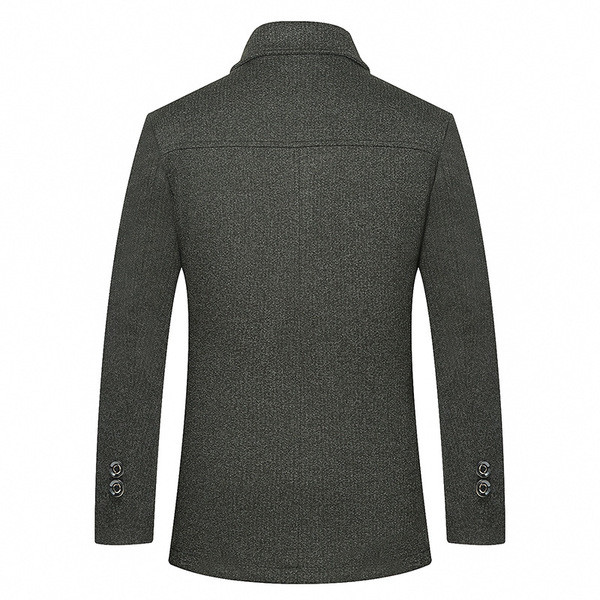 Κομψό ανδρικό παλτό με φερμουάρ, τσέπες και κουμπιά