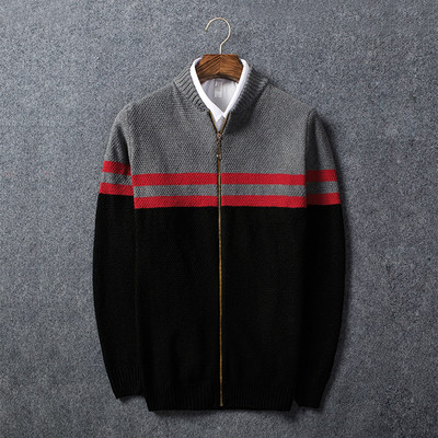 Αθλητική-κομψή ανδρική πλεκτή ζακέτα σε τρία χρώματα