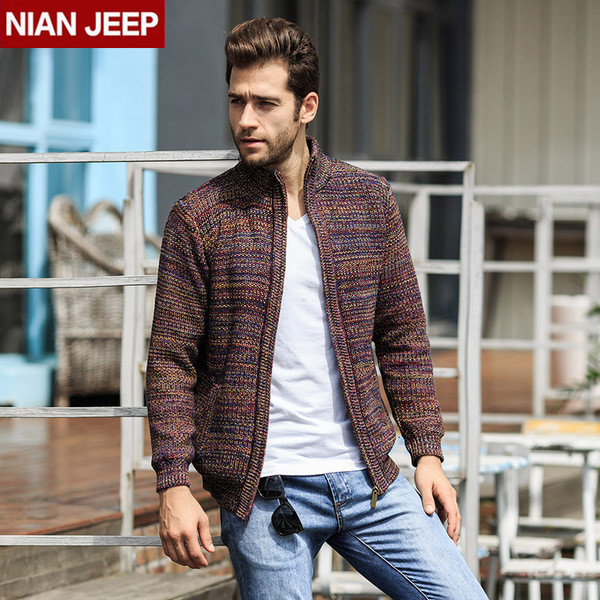 Ζεστή ανδρική ζακέτα για το φθινόπωρο και για το χειμώνα σε διάφορα χρώματα