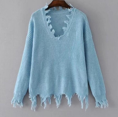 Τρέχον γυναικείο πουλόβερ με ραβδώσεις άκρες, 3 χρώματα