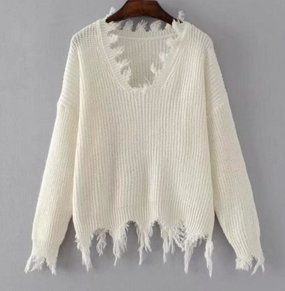 Τρέχον γυναικείο πουλόβερ με ραβδώσεις άκρες, 3 χρώματα