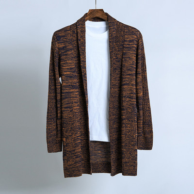 Μακρύ φθινοπωρινή ανδρική ζακέτα σε τρεις αποχρώσεις